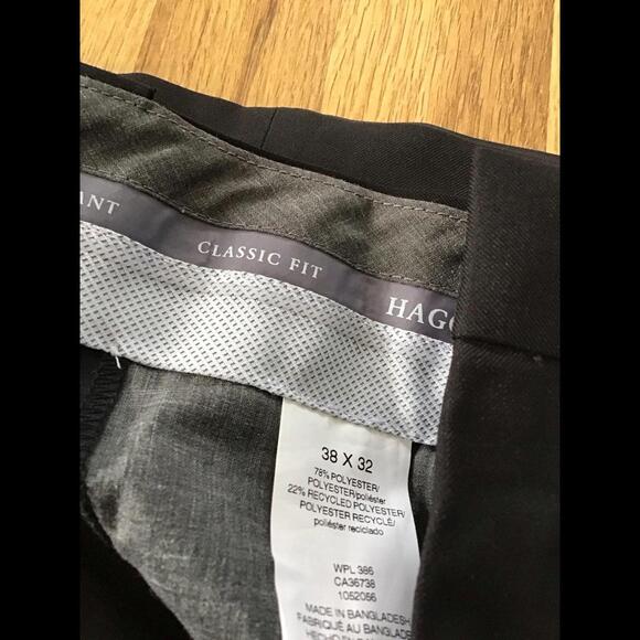 Haggar men’s slacks new, 38x32, classic fit, pleat - Picture 5 of 7